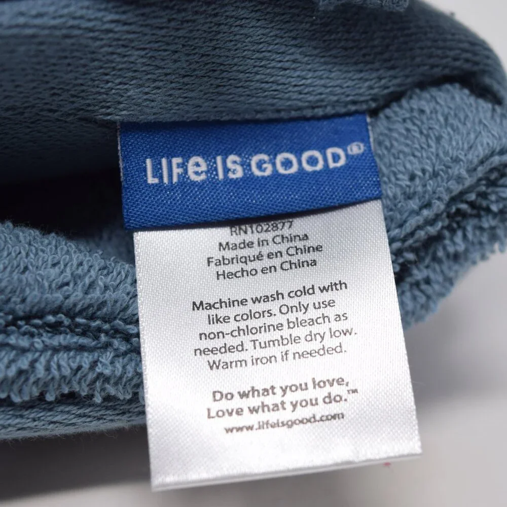 Life Is Good Dog Holiday Towels Blue Embroidered Winter Christmas Santa Set New